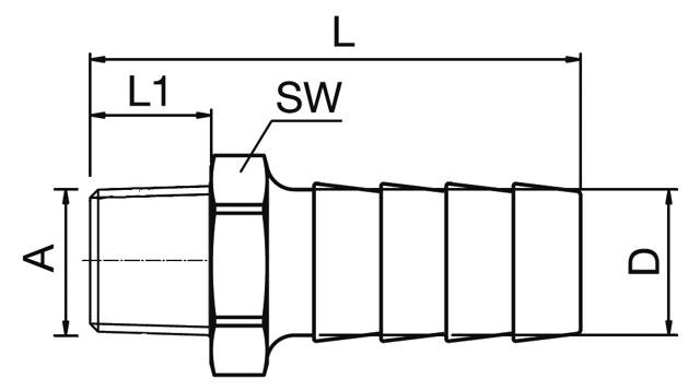 Schlauchtülle - Außengewinde