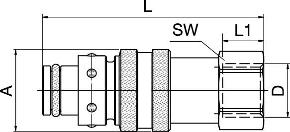 Adapter Schnellverschlusskupplung gerade mit Innengewinde