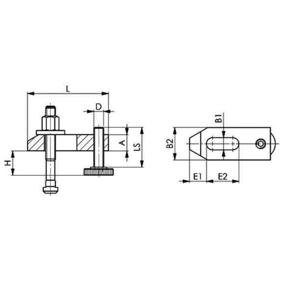 Gerade Klemme mit Stützloch