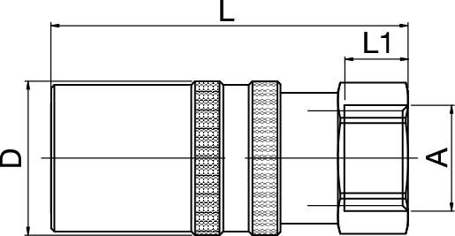 Kupplung mit Innengewinde und Ventil