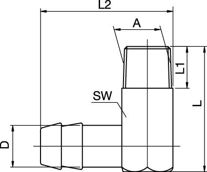 Anschlussnippel 90° - Außengewinde Typ Euro