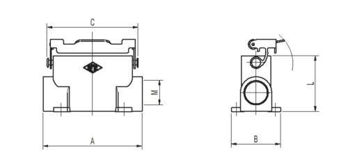Sockelgehäuse - seitlicher Kabeleingang