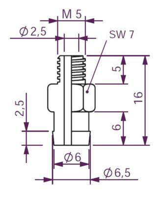 Halterung für Saugnapf 1,5 Balg Ø11, Ø25