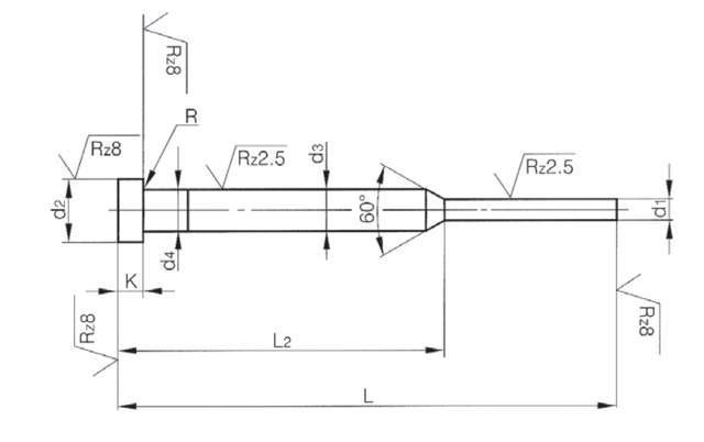 Auswerferstifte DIN 1530 Typ CH - gehärtet
