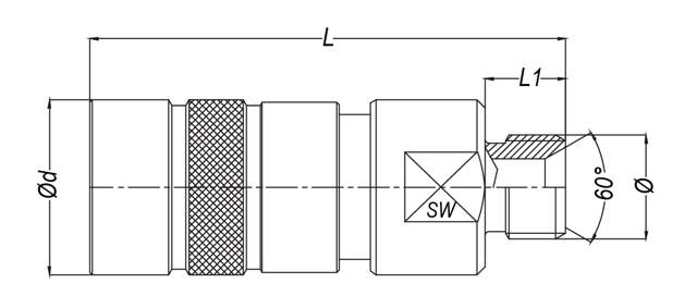 Flachtdichtende Schnellkupplung Außengewinde