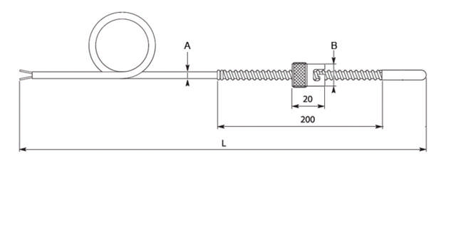 Thermoelement Bajonett Typ J, flexibel einstellbar